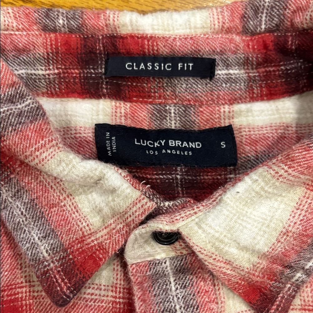 Lucky Brand Men's Red and White Checkered Shirt - Picture 2 of 4